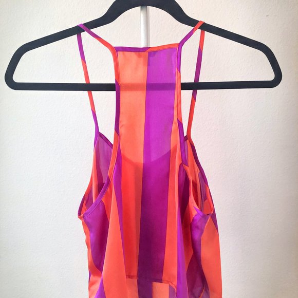 I Love H81 Purple/Orange Razor Back Crop Top (S/P) - Picture 2 of 4